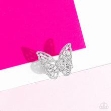 Load image into Gallery viewer, Paparazzi Jewelry  Paparazzi Ring ~ Bright-Eyed Butterfly - White
