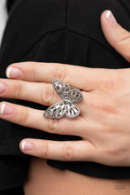 Load image into Gallery viewer, Paparazzi Jewelry  Paparazzi Ring ~ Bright-Eyed Butterfly - White
