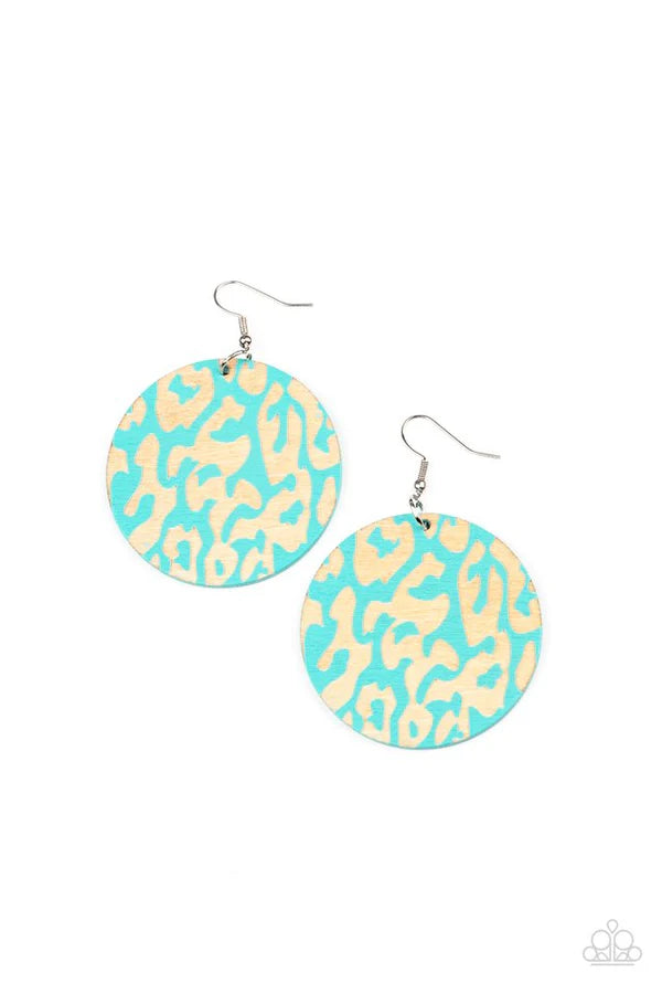 catwalk safari blue earrings