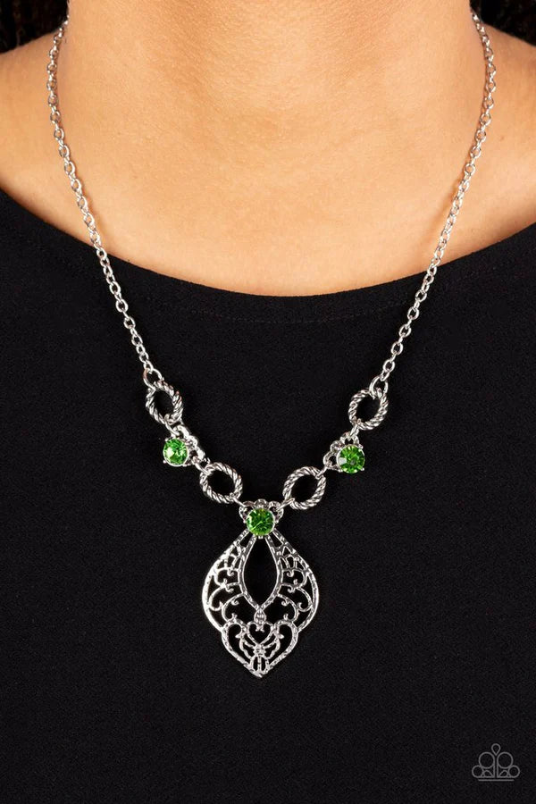 PAPARAZZI JEWELRY  Paparazzi Necklace ~ Contemporary Connections - Green