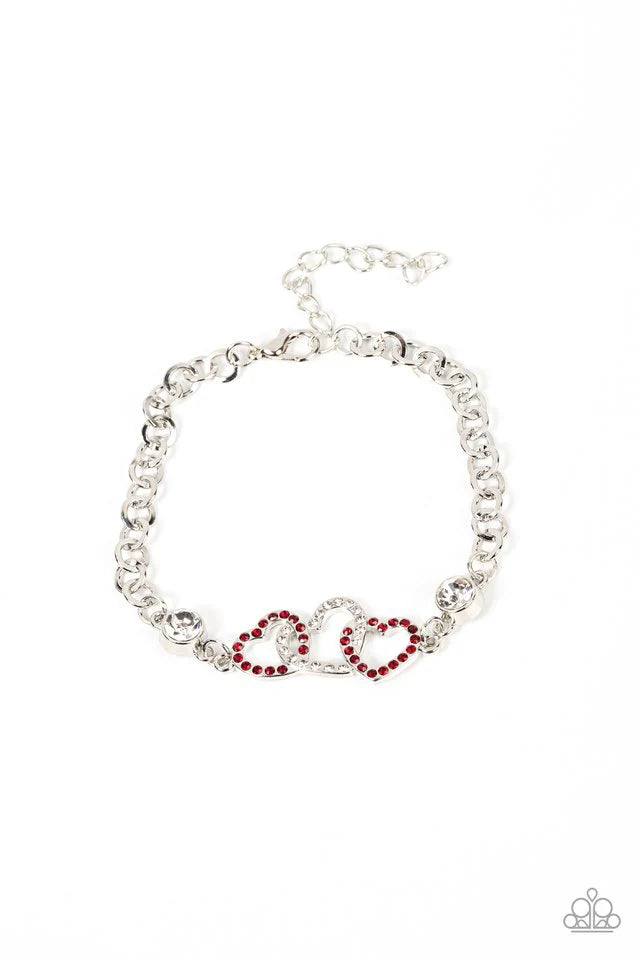 Paparazzi Bracelet ~ Desirable Dazzle - Red