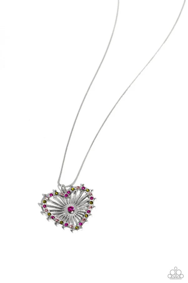 flirting ferris wheel pink necklace