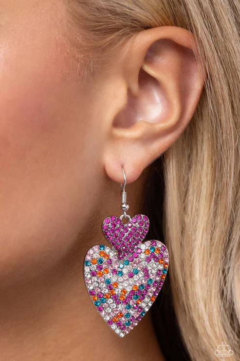 Paparazzi ♥ Flirting Flourish - Pink ♥ Earrings