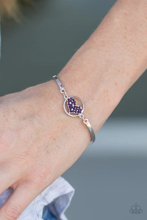 heart knock life purple bracelet