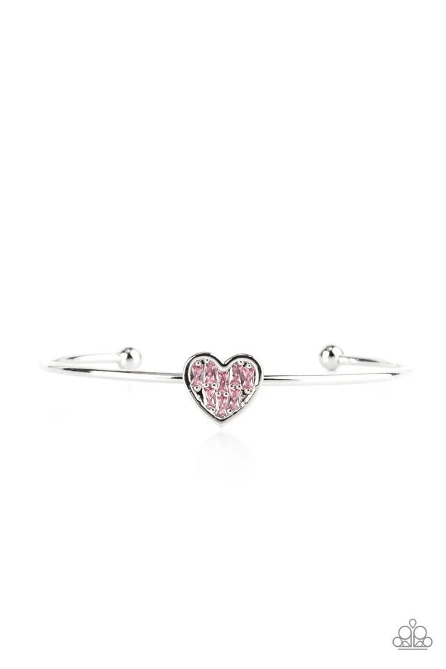 Paparazzi Bracelet ~ Heart of Ice - Pink