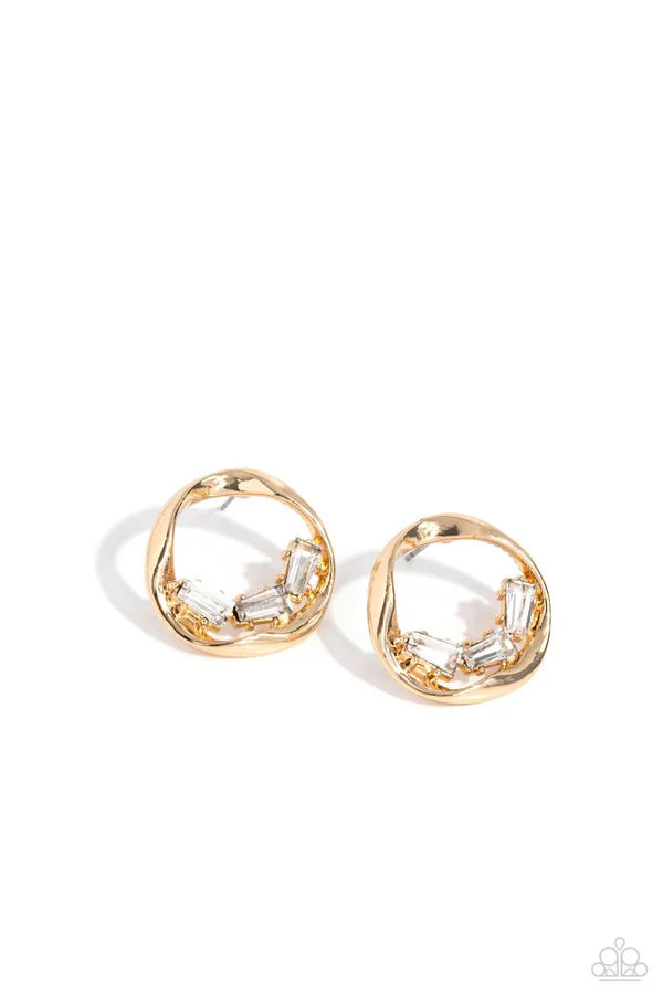 Paparazzi Jewelry  Paparazzi Earring ~ Imperfect Illumination - Gold