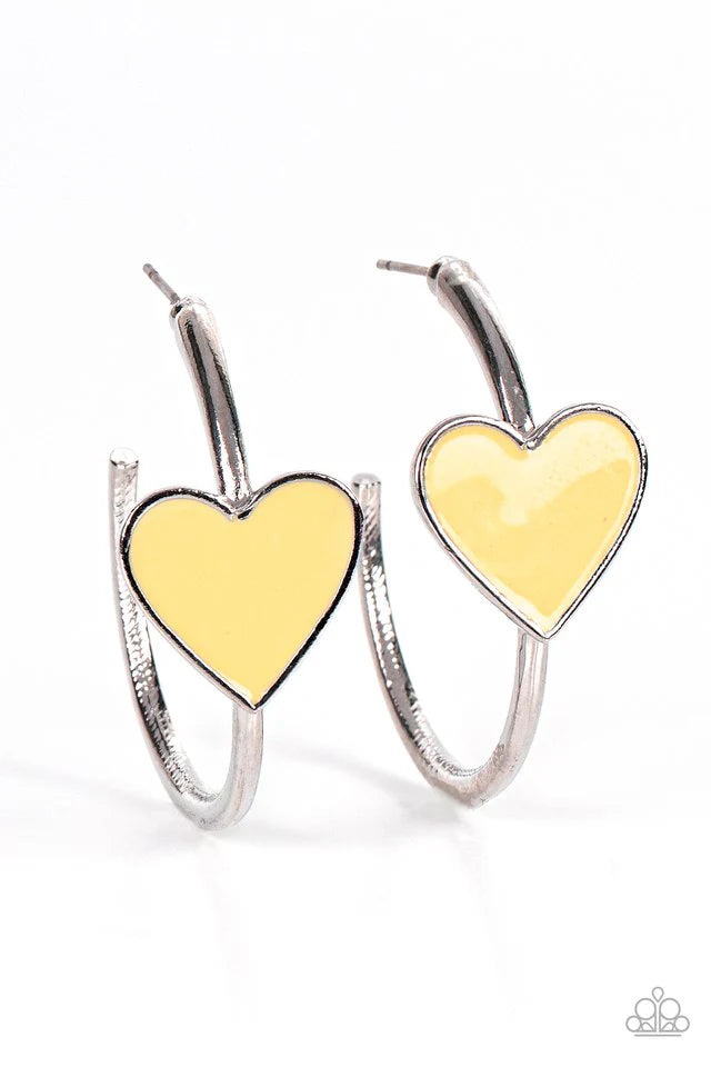 Paparazzi Earring ~ Kiss Up - Yellow