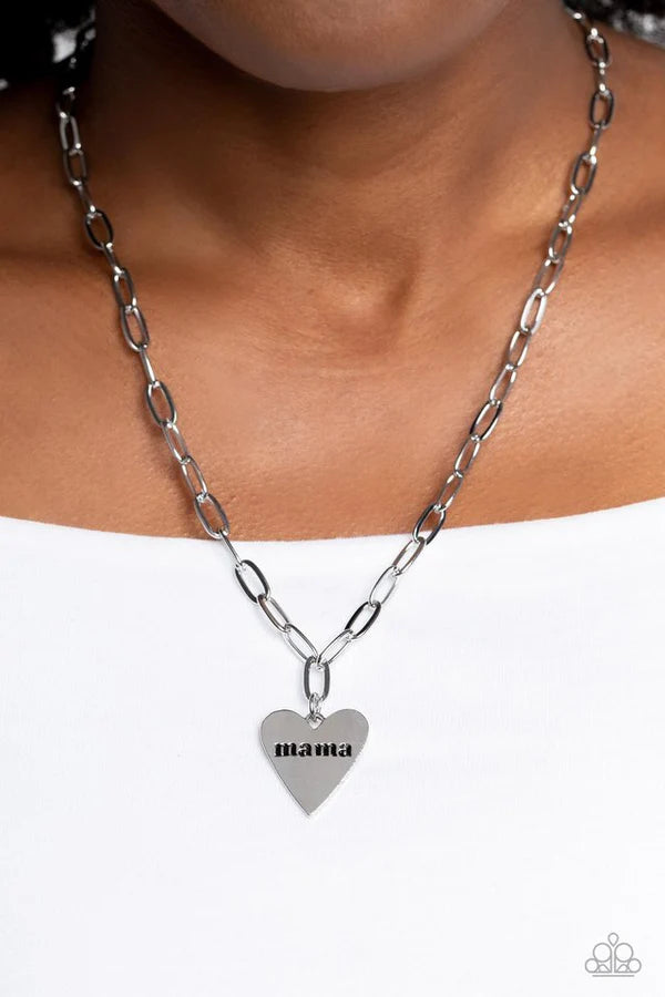 Paparazzi Jewelry  Paparazzi Necklace ~ Mama Cant Buy You Love - Silver