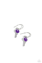 Load image into Gallery viewer, Paparazzi Jewelry  Paparazzi Earring ~ Key Performance - Purple

