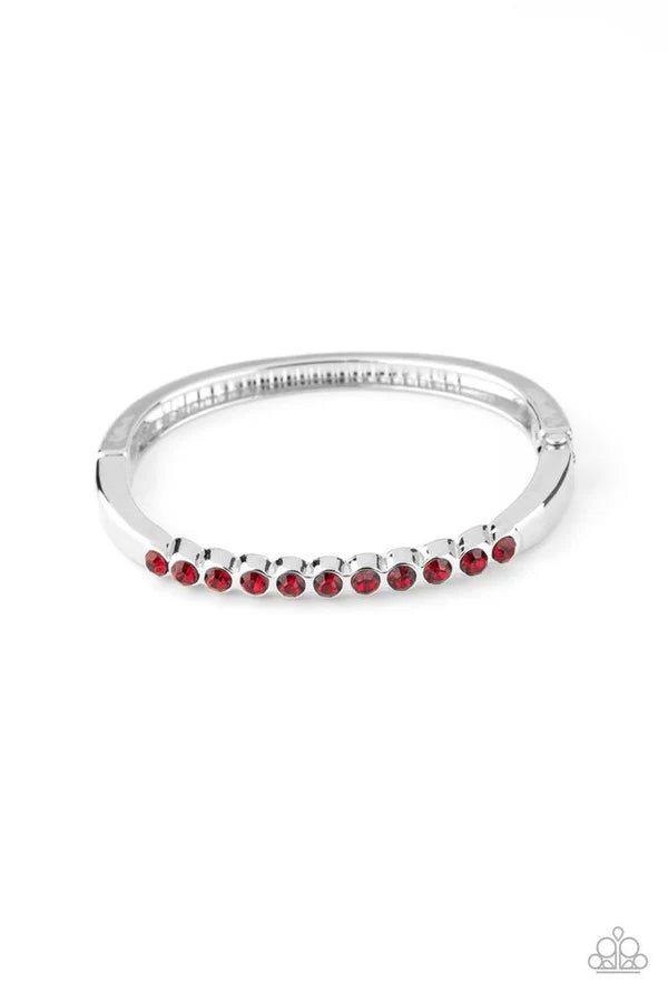 stellar beam red rhinestone hinge bracelet